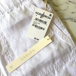 White Linen Caslon Shorts | Size Small